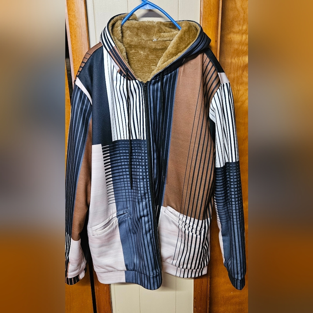 Faux Fur Lined Ethnic Style Jacket - image 1